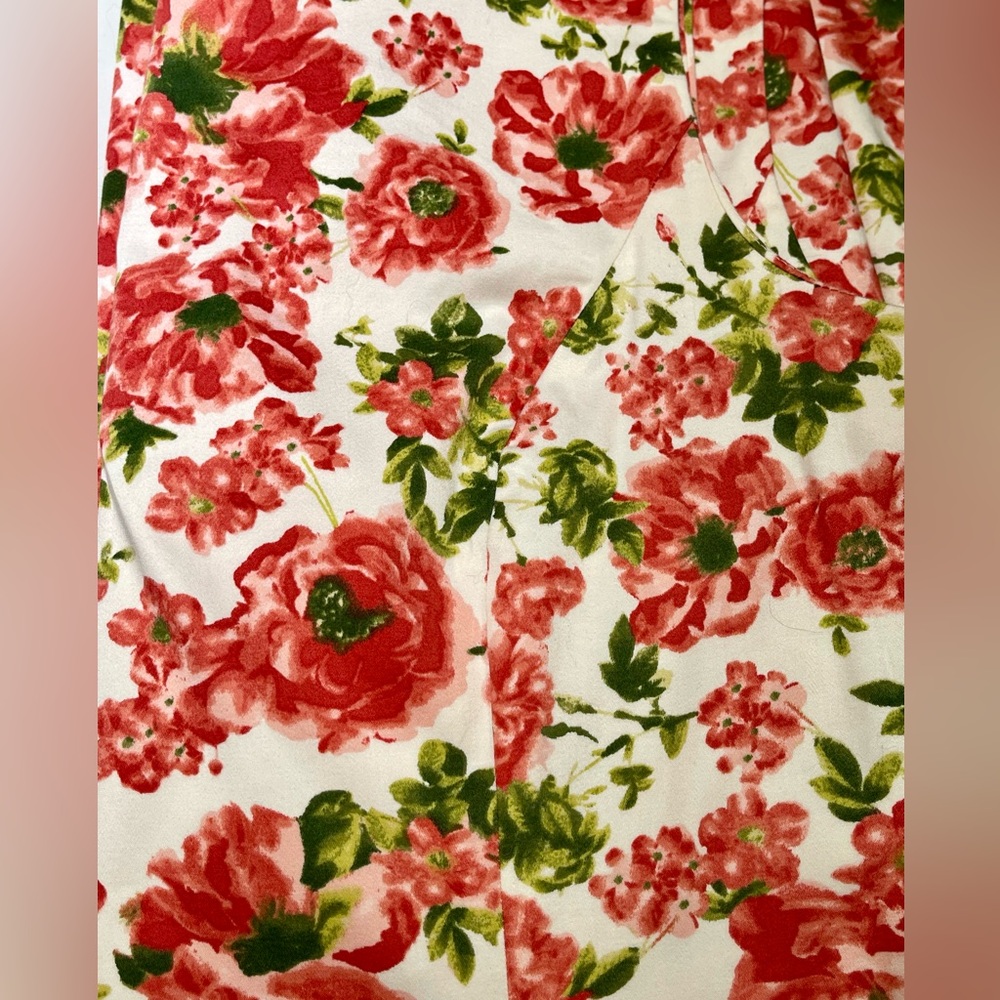 TALBOTS Casual Dress, Shift , Round neck, zipper back, Red Flower Print Size 14 - Picture 11 of 11